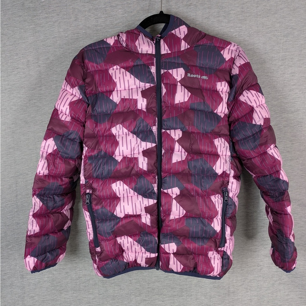 👯‍♀️Host Pick⚡️Roots Pink and Purple Patterned Puffer Jacket